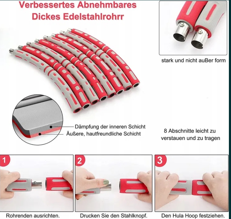HULA HOP ODCHUDZAJĄCE SKŁADANE Z MASAŻEREM 95cm Kod producenta ZGE4841561881556