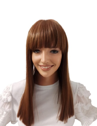 Dlouhá paruka s ofinou Emma, světle hnědá Prosta 47 cm