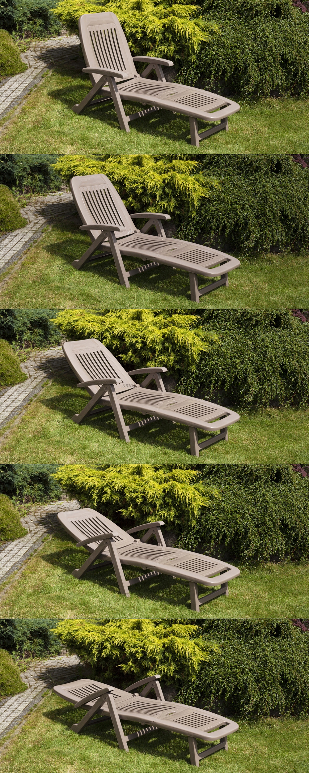 LEŻAK BASENOWY BEŻOWY ROZKŁADANY LEŻAKI OGRODOWE Waga 9.5 kg