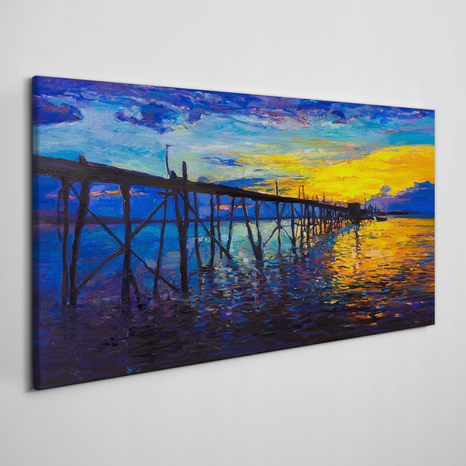 

Obraz na ramie płótno Molo zachód słońca 140x70 cm
