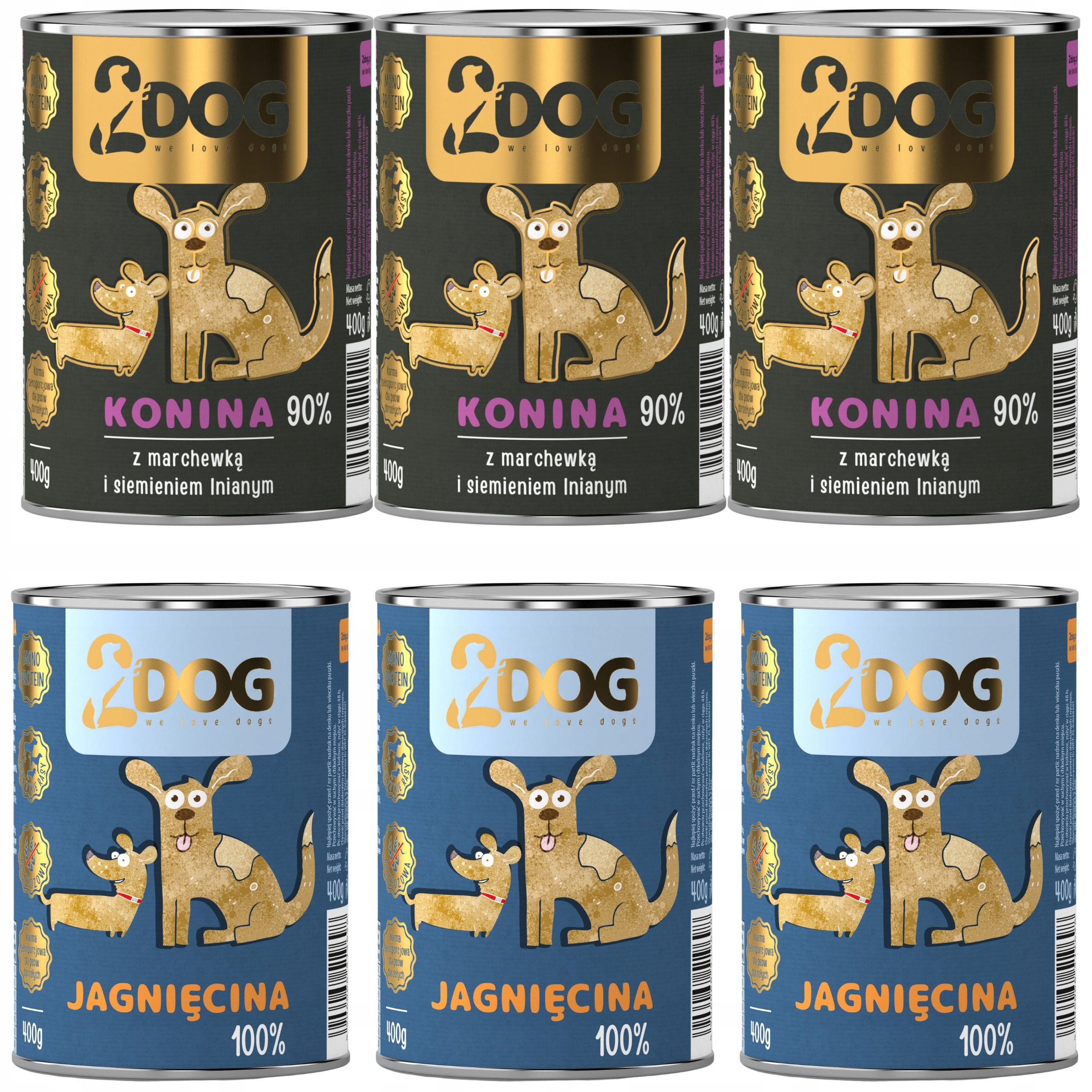 Levně Vlhké Krmivo Pro Psy Konina 100% Jehněčí Maso 400 G, Monoproteinové, Bez Obilovin