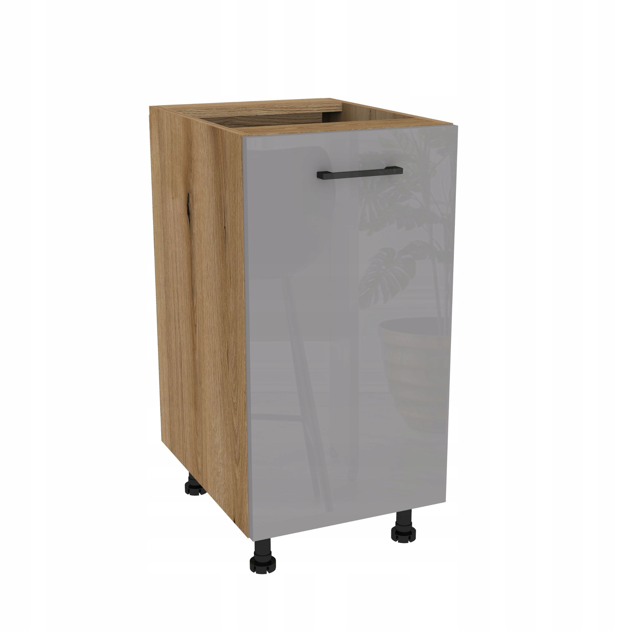 Dolní kuchyňská skříňka 40 Capri korpus Dub Evoke přední Šedá Akryl Lesk