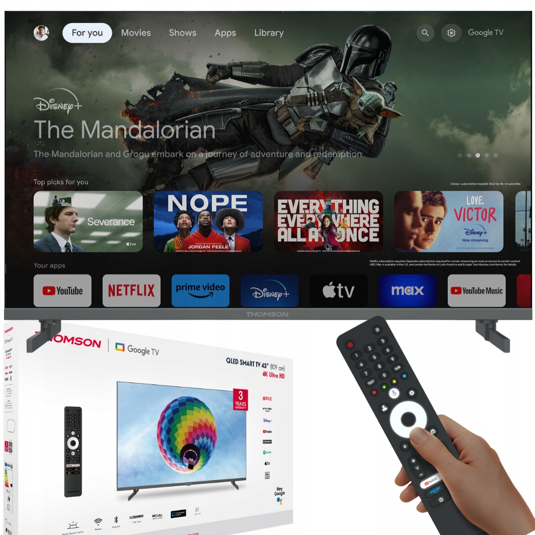 Telewizor Qled Thomson Tv 43" 43QG4S14 4K Uhd Smart HDR10 Dolby Atmos