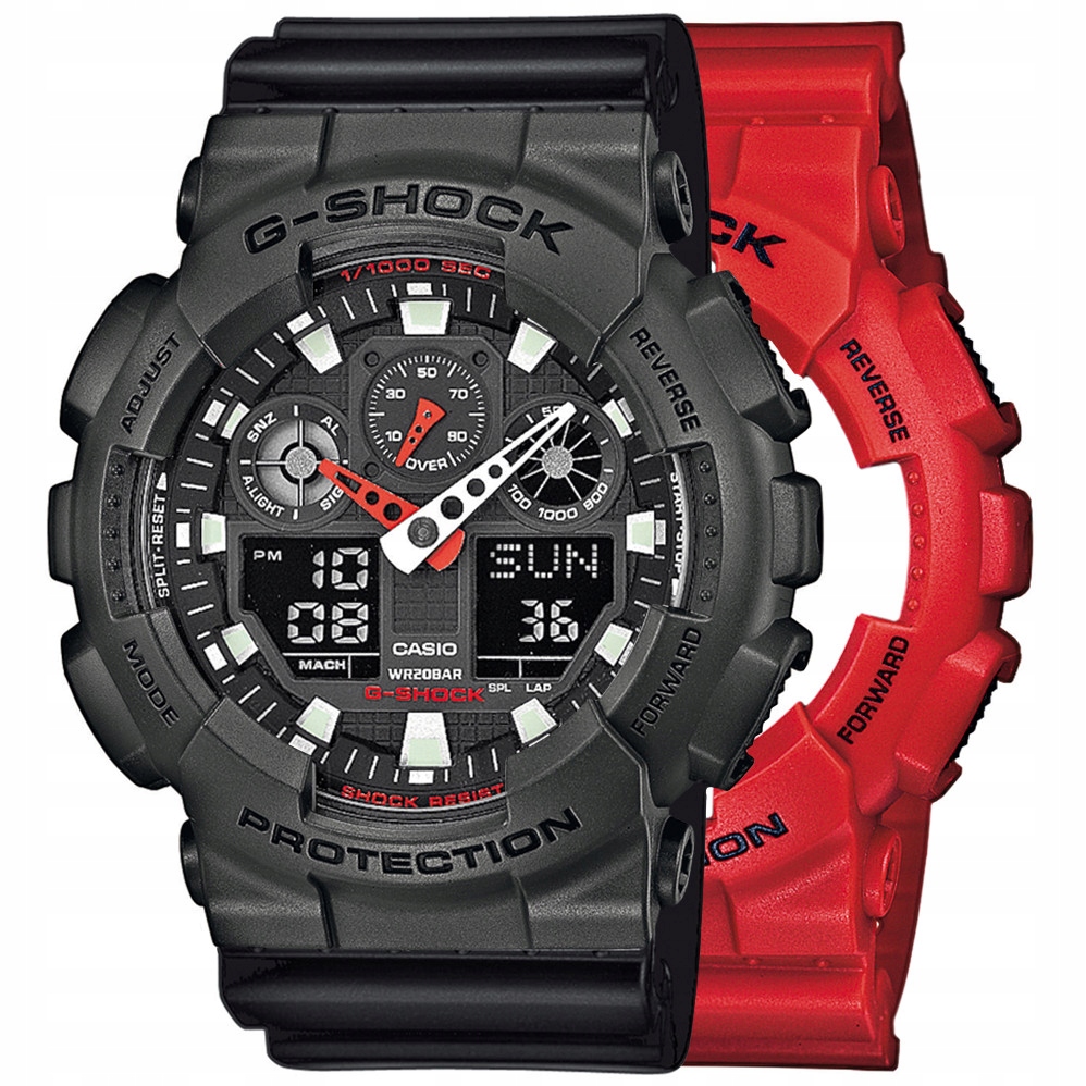 Sada G-shock GA-100B-4AER Šedá Černá