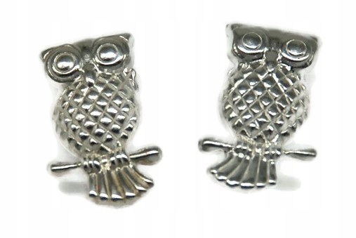 

Srebrne kolczyki 925 srebro Sowy sówki R11