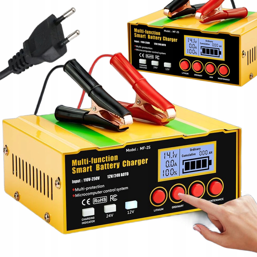 Nabíječka Do Auta Pro Akumulátory 12V 24V 12A Nabíječka Baterií