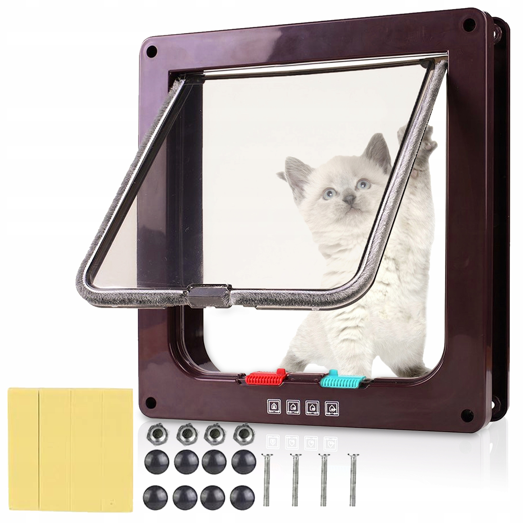 DRZWI DWUSTRONNE Z KLAPĄ 4 SPOSOBY 4WAY DRZWICZKI WAHADŁOWE DLA KOTA PSA XL