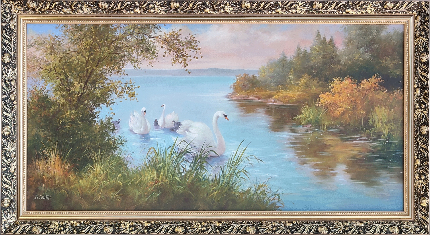 obrazy na ścianę |klasyka| łabędzie| 100x50 cm