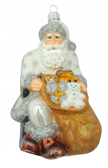 

Bombki Szklane Mikołaj na fotelu z workiem 14cm