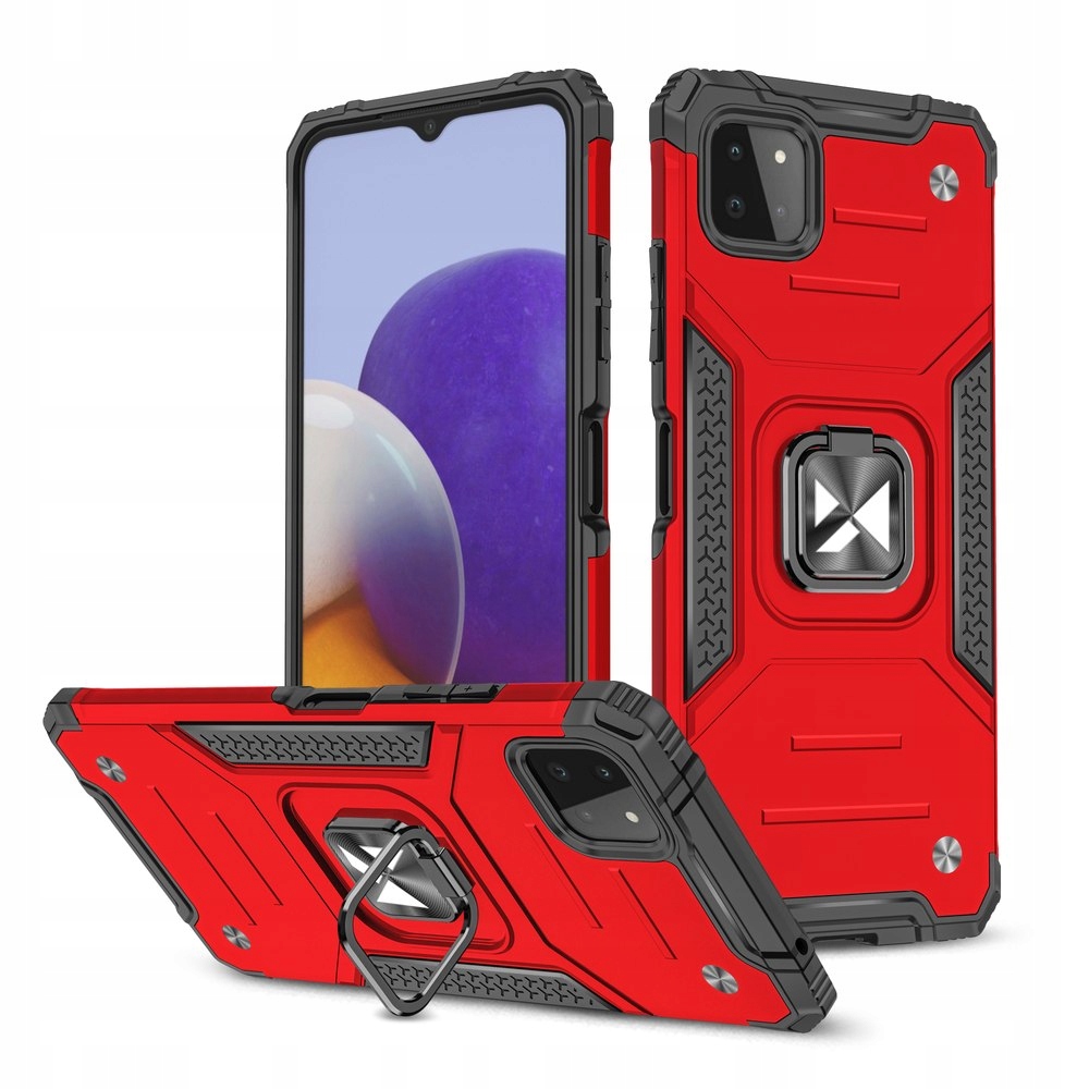 Pancerne etui pokrowiec magnetyczny uchwyt Samsung Galaxy A22 4G Ring Arm