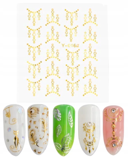 

Naklejki Wodne Na Paznokcie Złote Y-016 Metaliczne