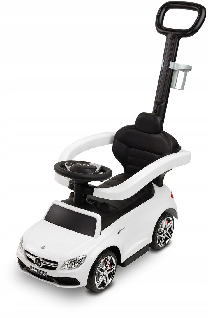 Jeździk Mercedes AMG C63 WHITE Z RĄCZKĄ TOYZ-2582