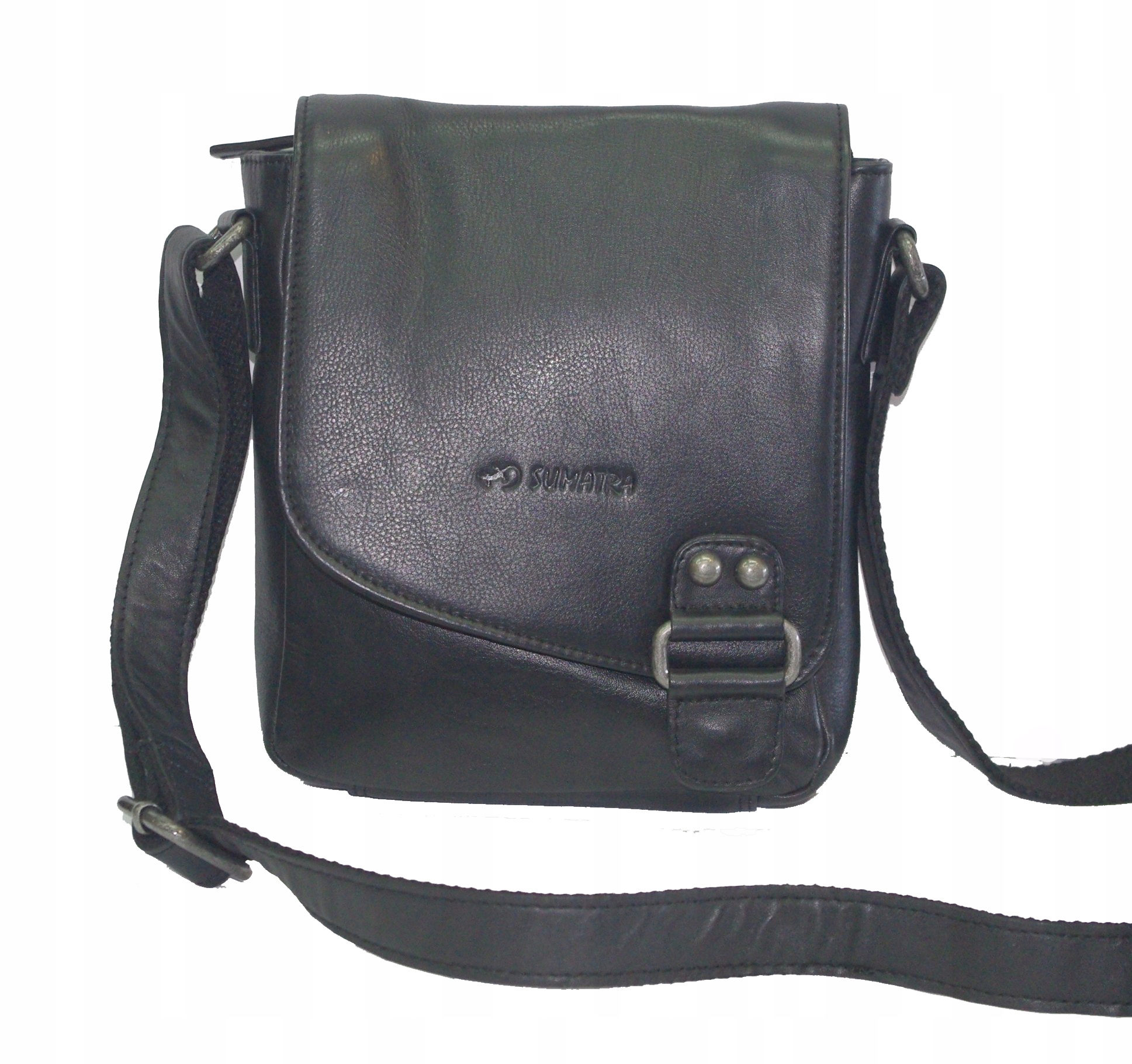 Taška kabelka přes rameno pánská městská Sumatra přírodní kůže černá