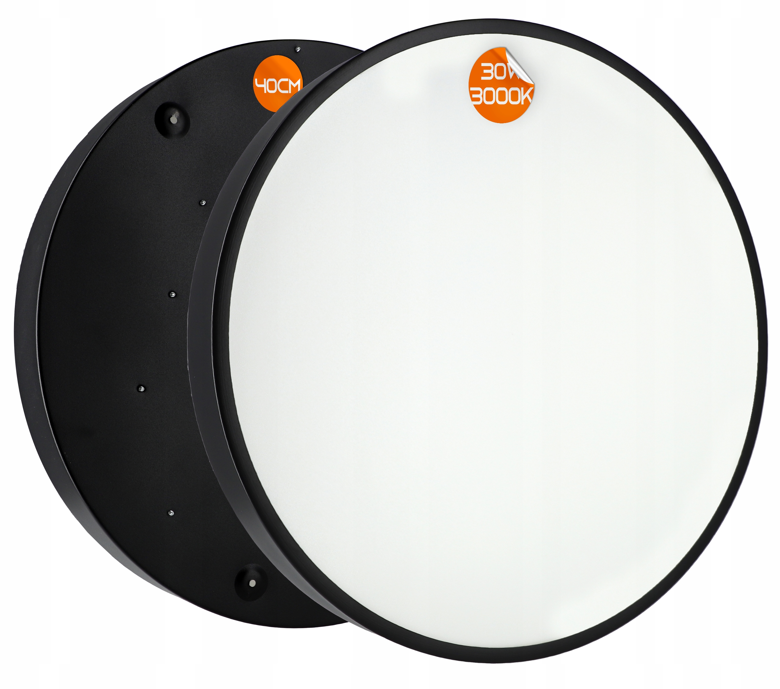 Panel Led 30W plafon natynkowy sufitowy okrągły barwa ciepła czarny 40cm