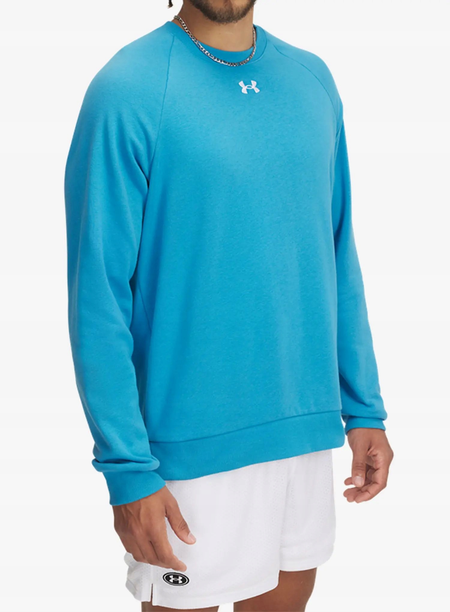Mikina bez kapuce Under Armour Rival Fleece Crew ether blue/white S