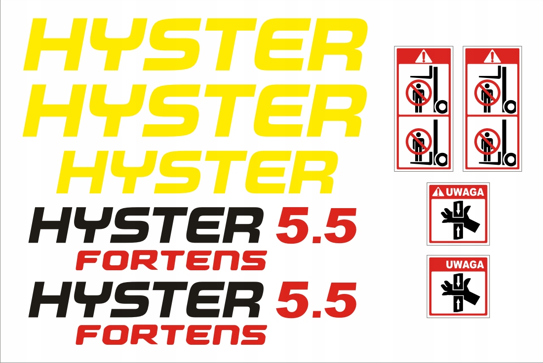 SGN-HYSTER-FORTENS--5-5 - НАКЛЕЙКИ НА ВИЛОЧНЫЙ ПОГРУЗЧИК HYSTER FORTENS 5.5