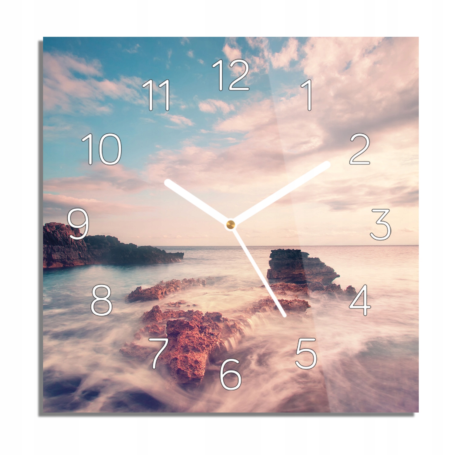 

Morze fale skały foto-zegar do jadalni 30x30 cichy