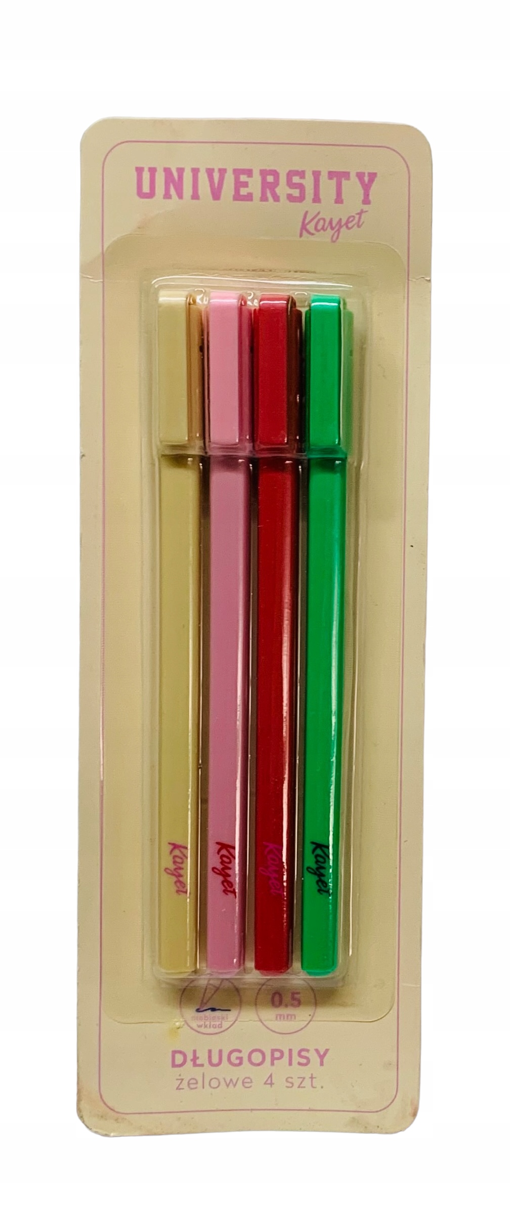 DŁUGOPISY KAYET UNIVERITY 4SZT NIEBIESKIE 0,5 F128