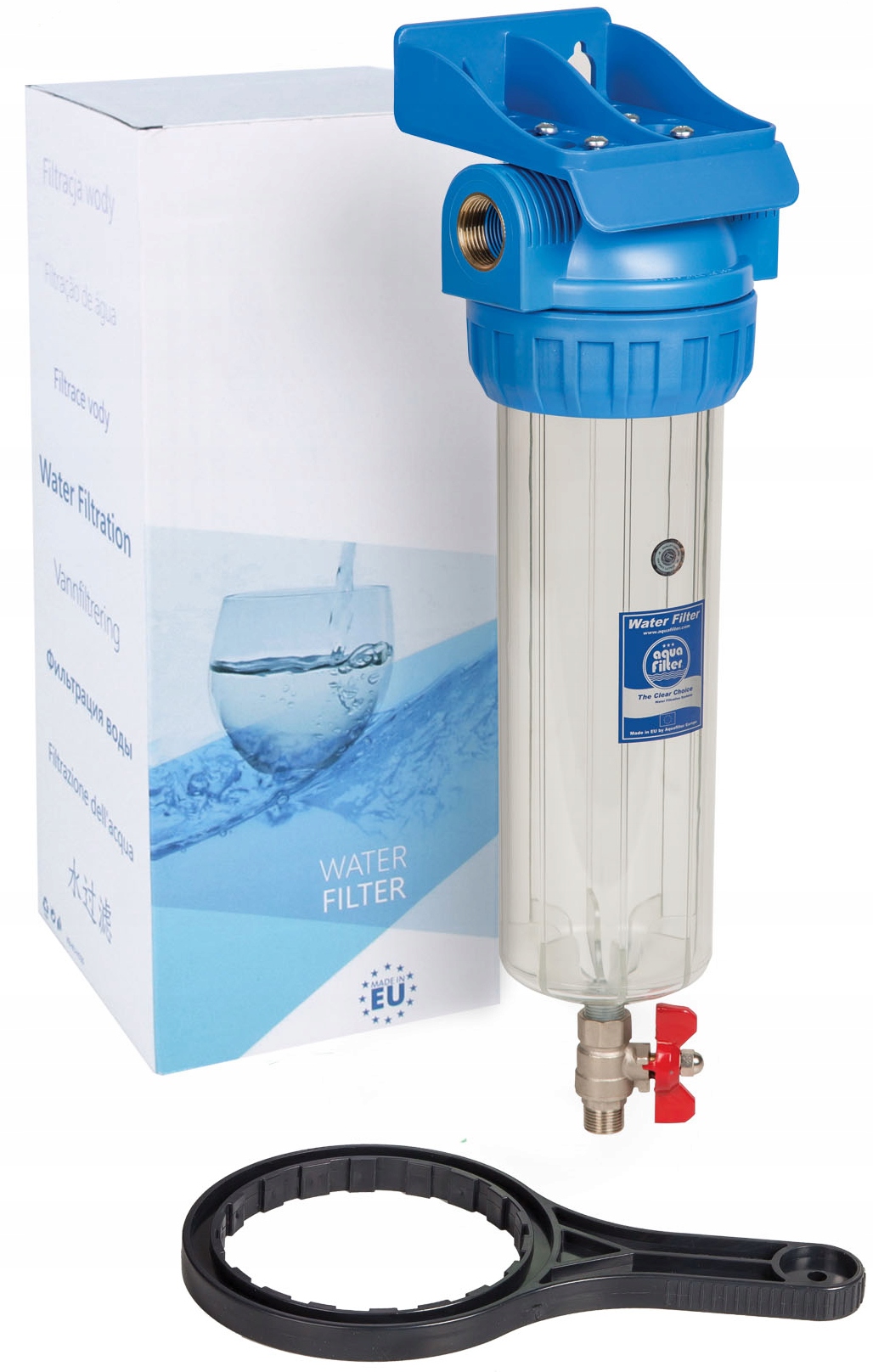 FHPR34-3V_R, 10 Cali Korpus Narurowy, 3/4 cala, Pet, Zawór, Płytka, Klucz.