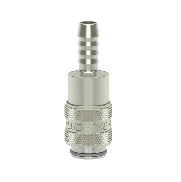 Szybkozłączka Mini Dn 5 do węża fi 4 mm Gniazdo Ms Nikl. Ludecke
