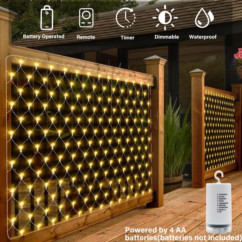CORST Girlanda Siatka Świetlna Wodoodporne Lampki 100LED 1.5x1.5m — miniatura 5