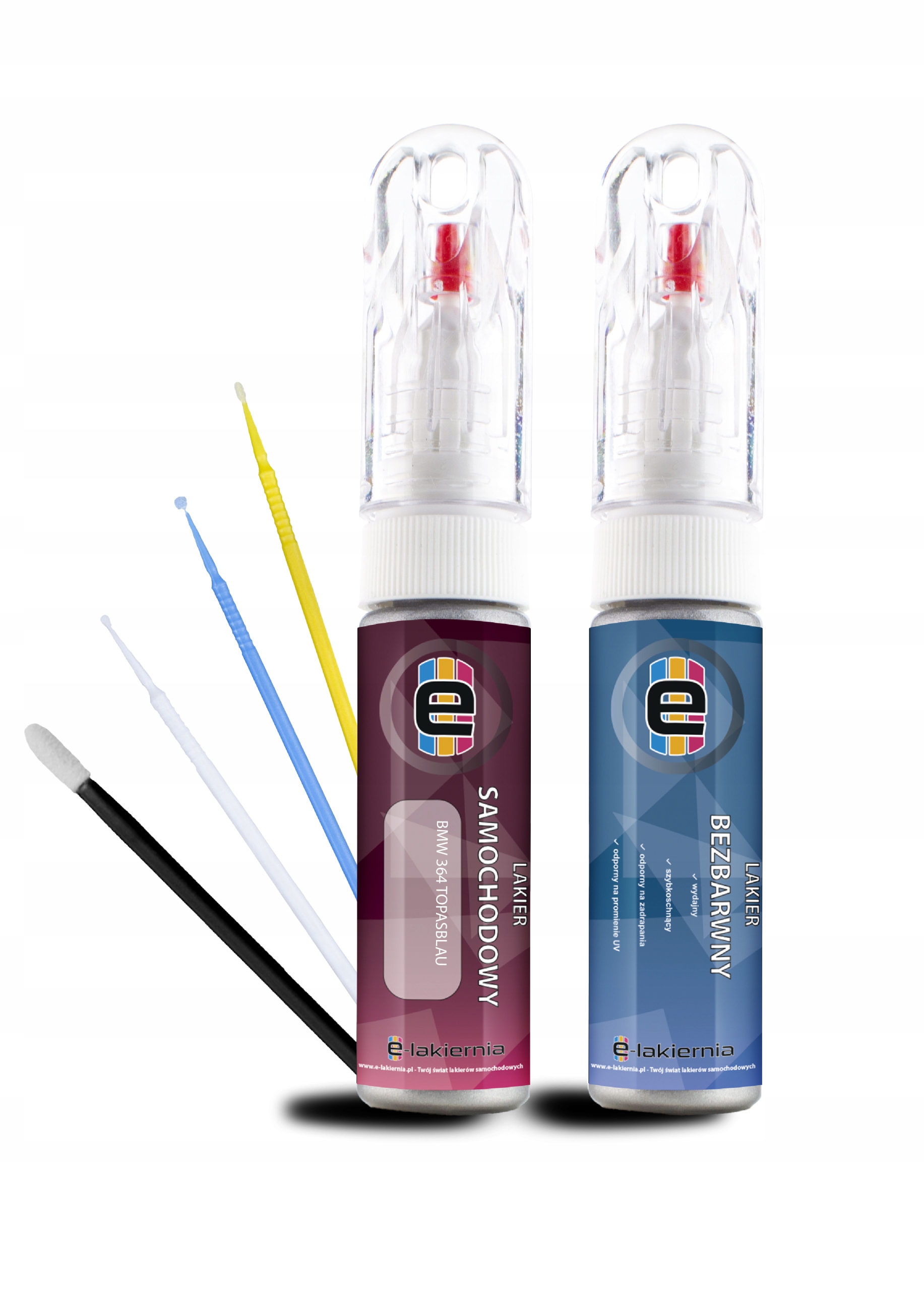 LAKIER ZAPRAWKA 2W1 + BEZBARWNY SAMOCHODOWY ZAPRAWKOWY FORD PANTHER BLACK Producent E-lakiernia