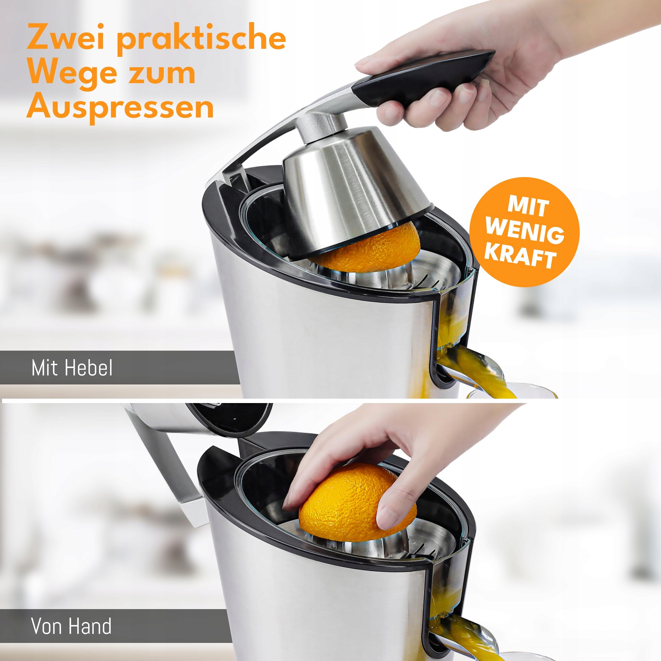 LEBENLANG Elektryczna Wyciskarka Do Soków 600W Stal Nierdzewna BPA Free — miniatura 5