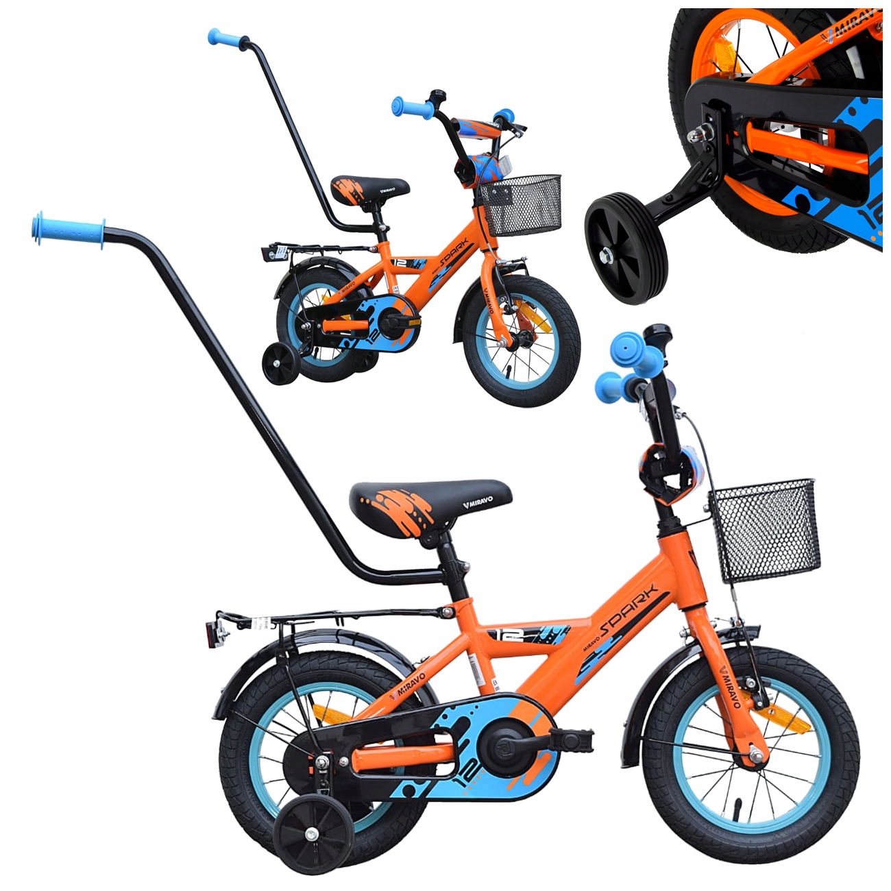 Rowerek Dziecięcy 12 Cali Miravo Rower Dla Chłopca Koszyk Prowadnik