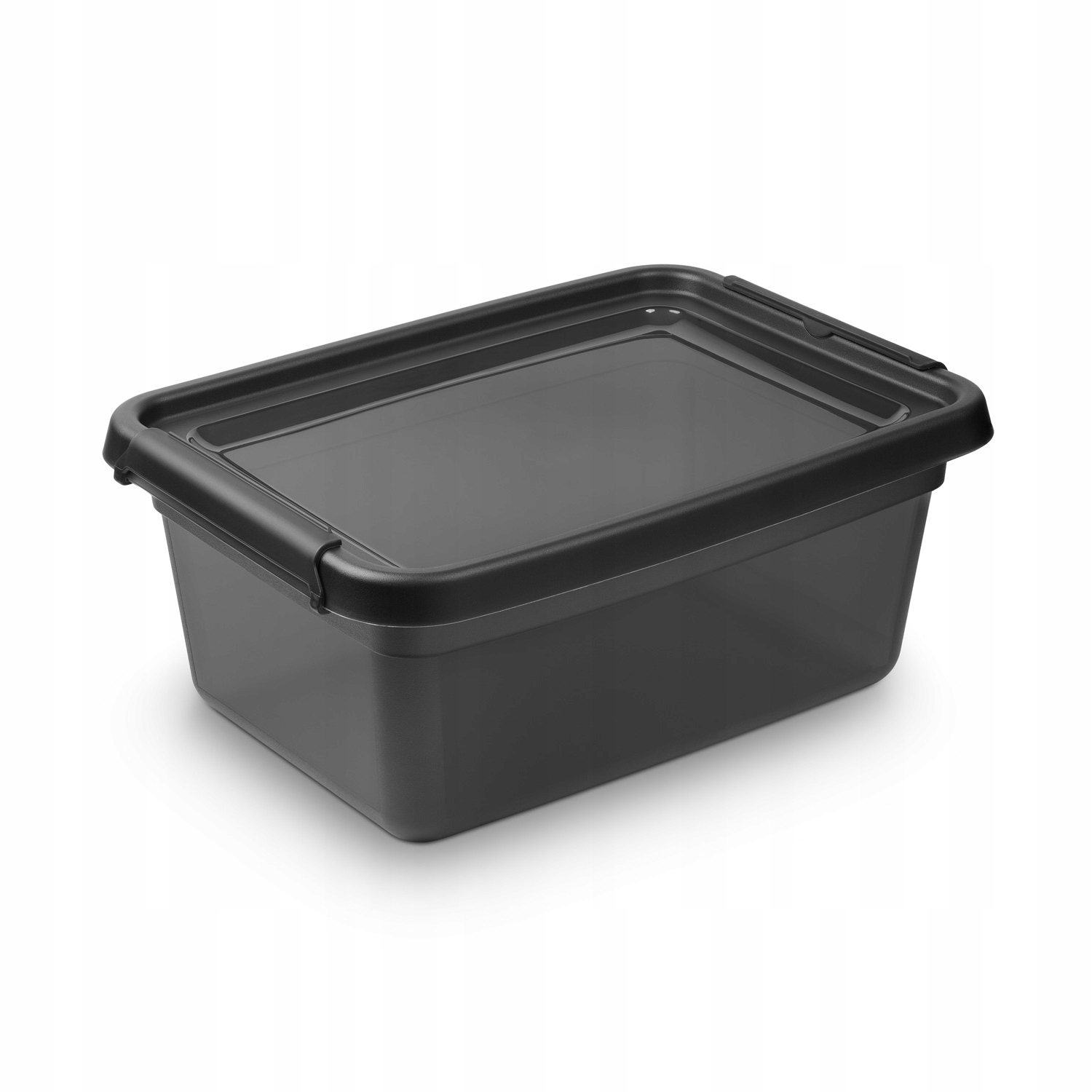 Kontener plastikowy 12,5 l czarny z zamykaną pokrywą do domu i garażu
