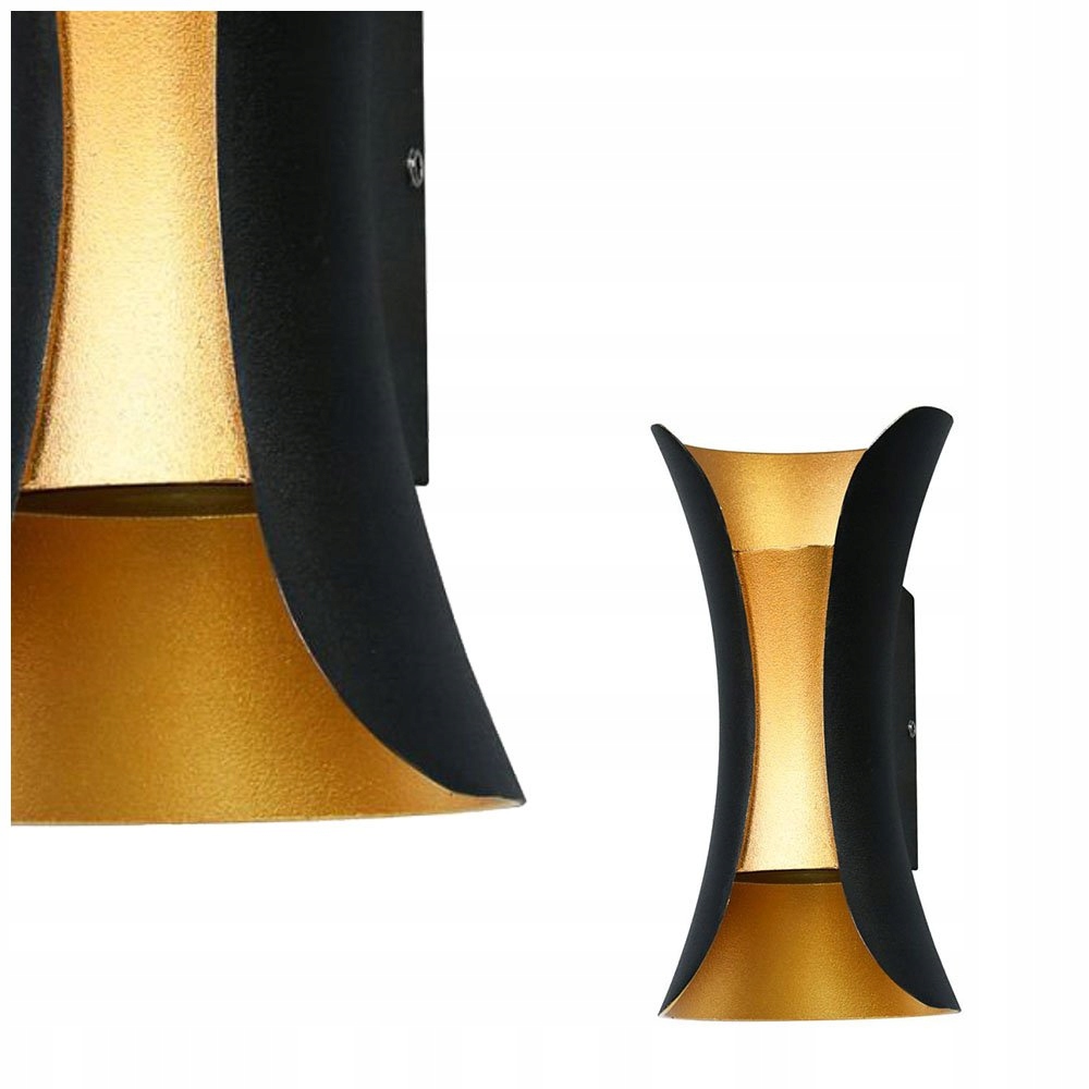 Lampa natynkowa ścienna Led 10W Dante PL-356-M Bk+gd Italux