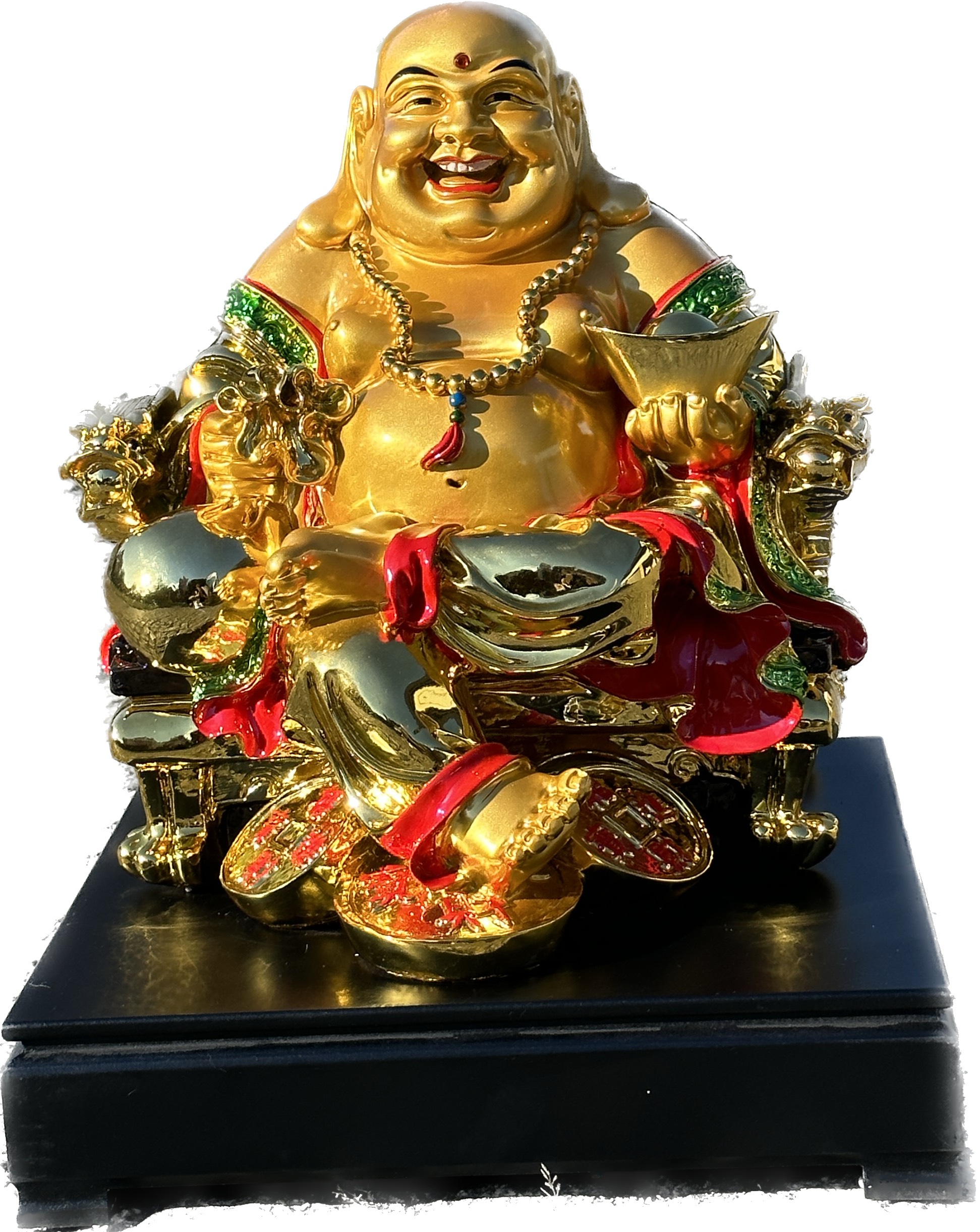 Figura Śmiejący Budda na tronie 50x40x40cm