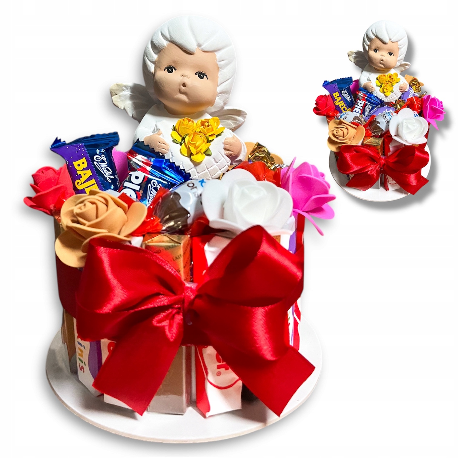 Zestaw prezentowy Tort z czekoladek na Urodziny Komunię Walentynki Dla Mamy