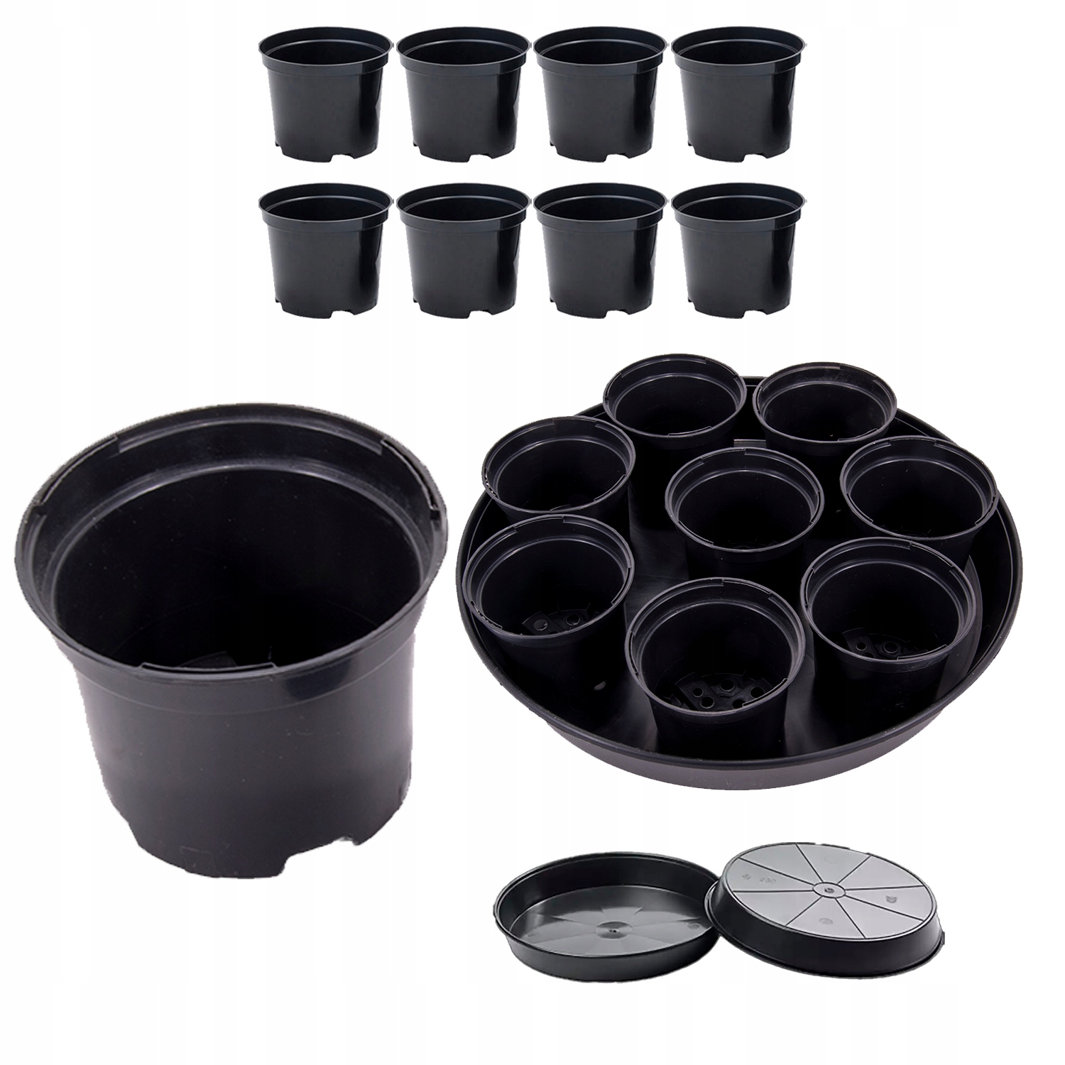 

Doniczki na rozsady 8x 0,4l podstawka 35 cm