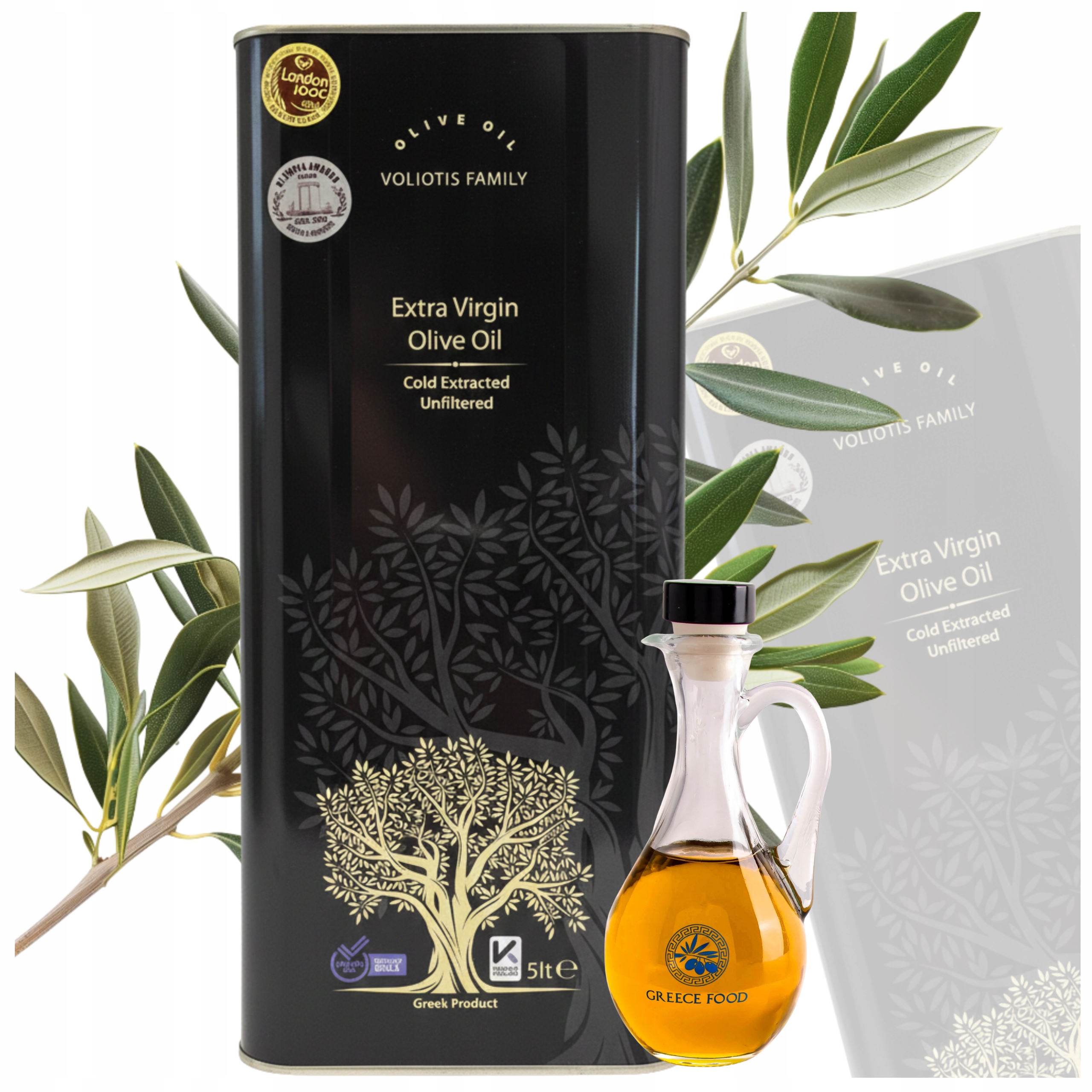 Levně Extra Panenský Olivový Olej 5L Řecký Nefiltrovaný 0,8% Láhev Bonus