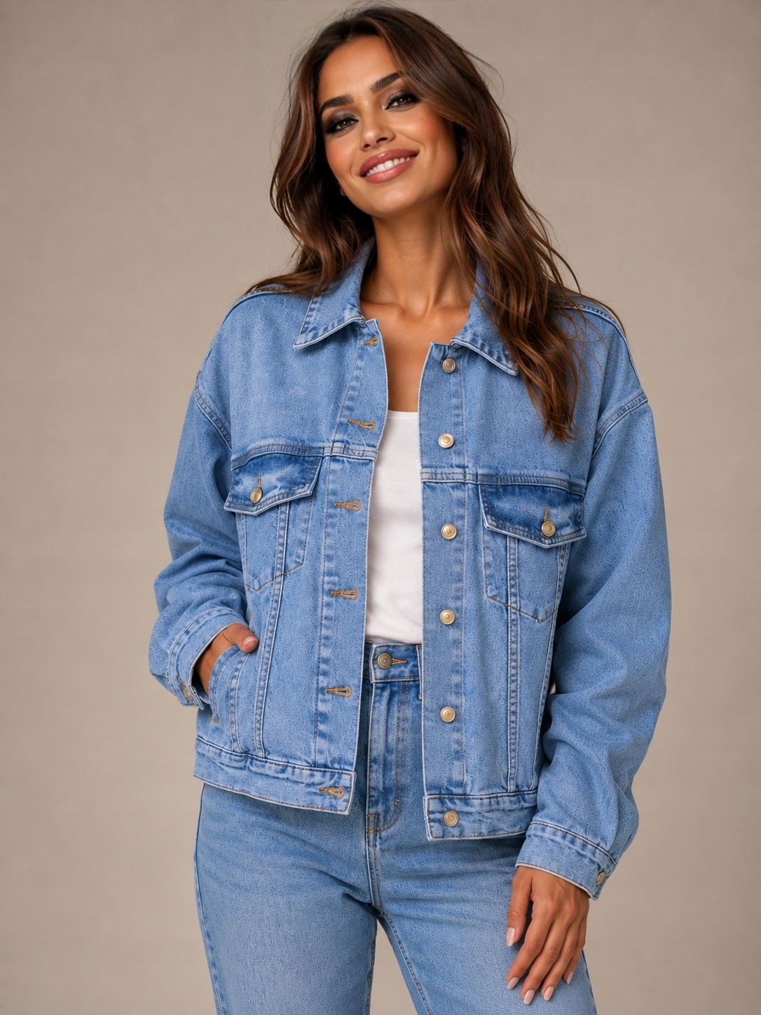 Kurtka M.sara wiosna damska katana Oversize Jeans z Lycra. S-xxl tu XXL 44