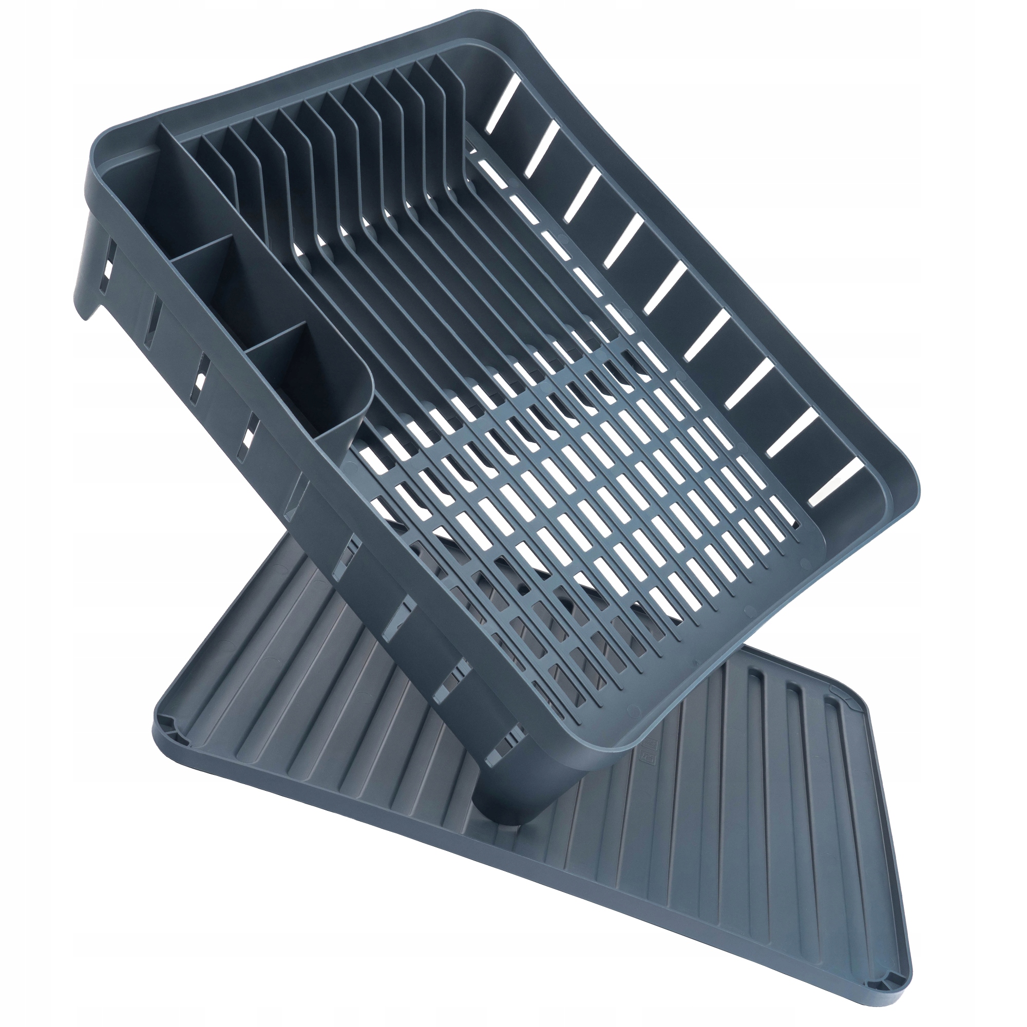 SUSZARKA DO NACZYŃ Z OCIEKACZEM JEDNOPOZIOMOWA CIEMNY POPIEL Materiał wykonania plastik