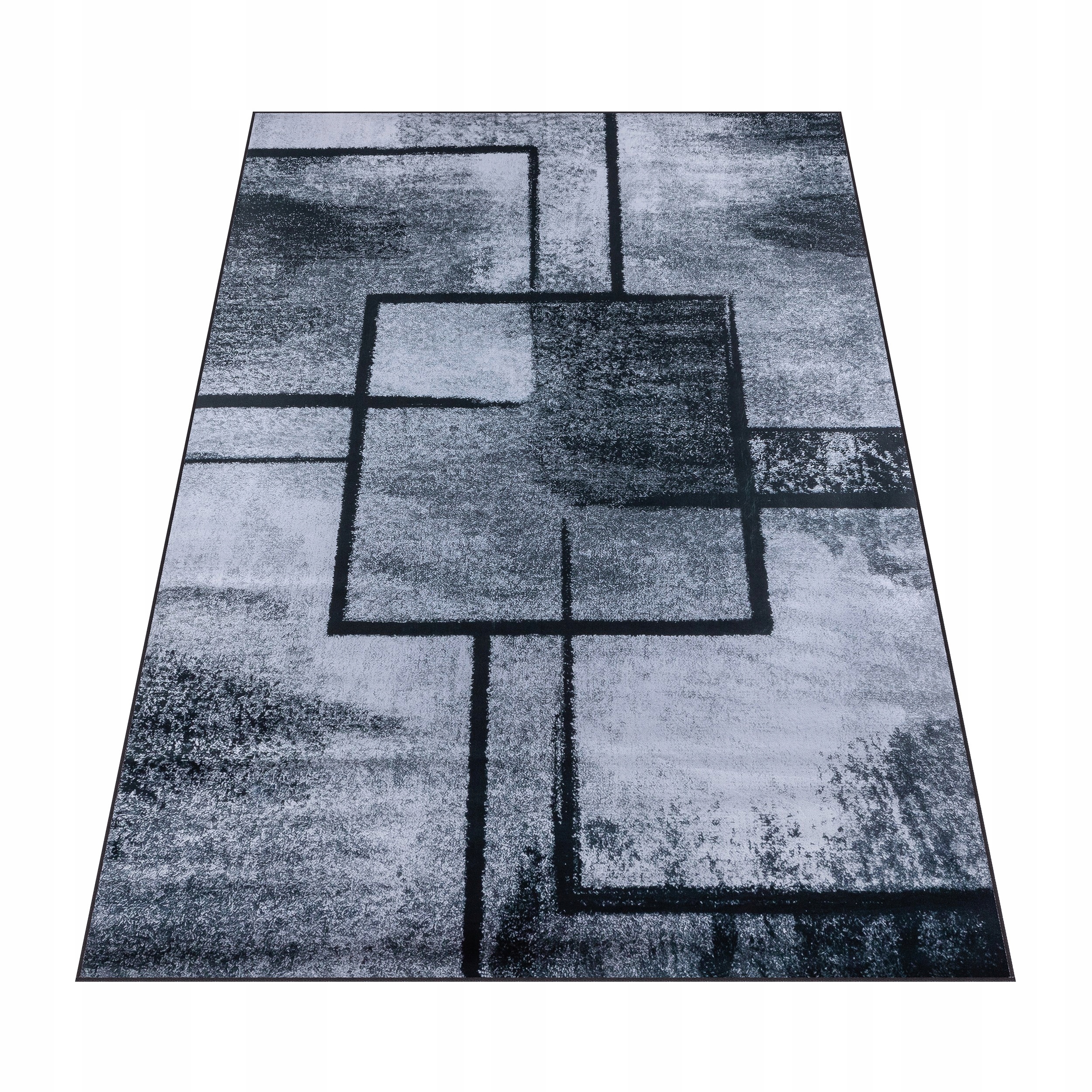 Koberec Šedý Moderní 220X160 CM Čtverce Do Obývacího Pokoje Ložnice Módní