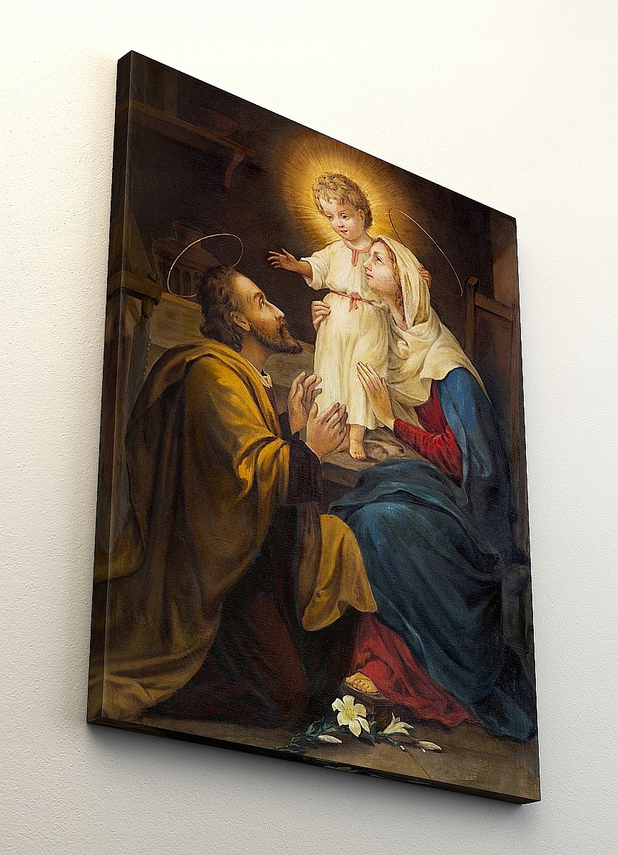 OBRAZ NA PŁÓTNIE ŚWIĘTA RODZINA 60x90cm Marka inna