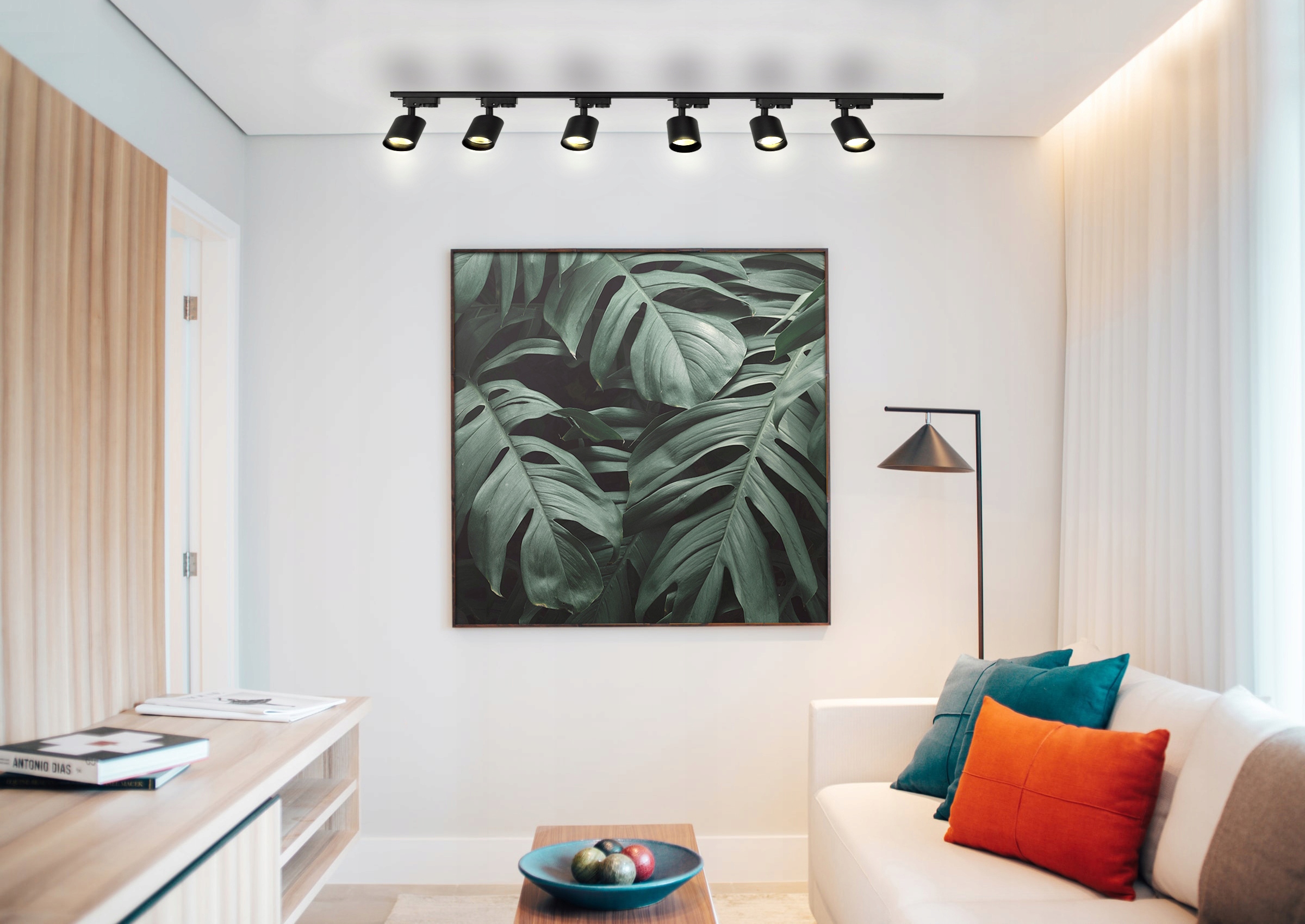 Szynoprzewód LED 6x reflektor GU10 szyna track 2m Oświetlenie Szynowe Rodzaj gwintu GU10