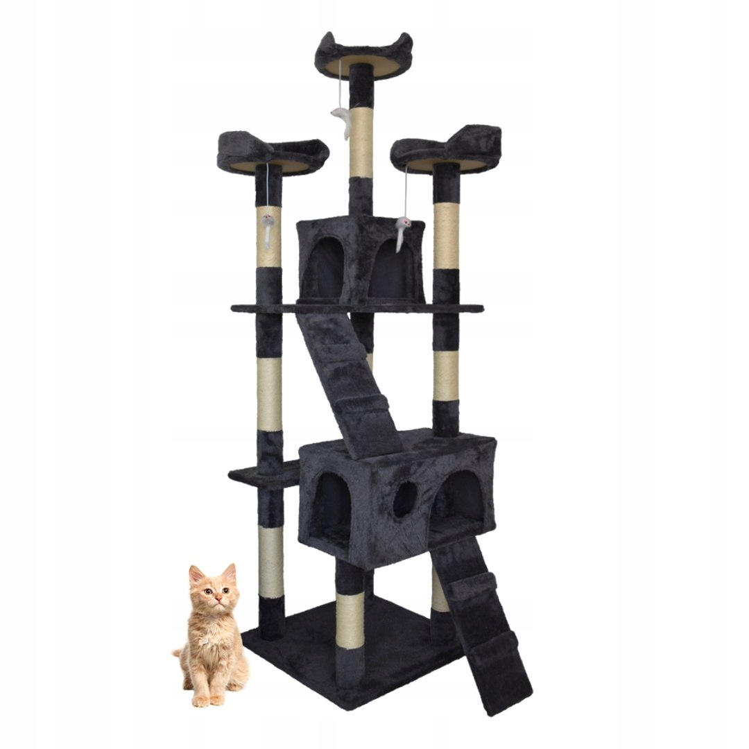 Levně Velké škrabadlo pro kočky Stromek pelíšek sisalové sloupky vysoké 170 cm