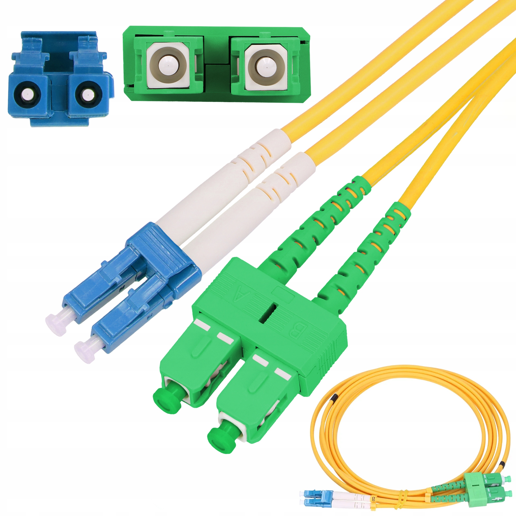 Extralink Sc/ Apc- LC/ Upc Patchcord Jednomodowy, Duplex, G652D, 3mm, 15m