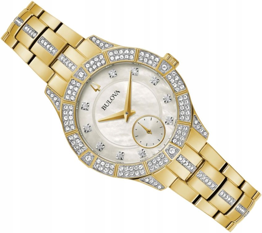 Elegantní Dámské Hodinky Bulova 98L283 Bižuterní Zlaté/stříbrné Krabička