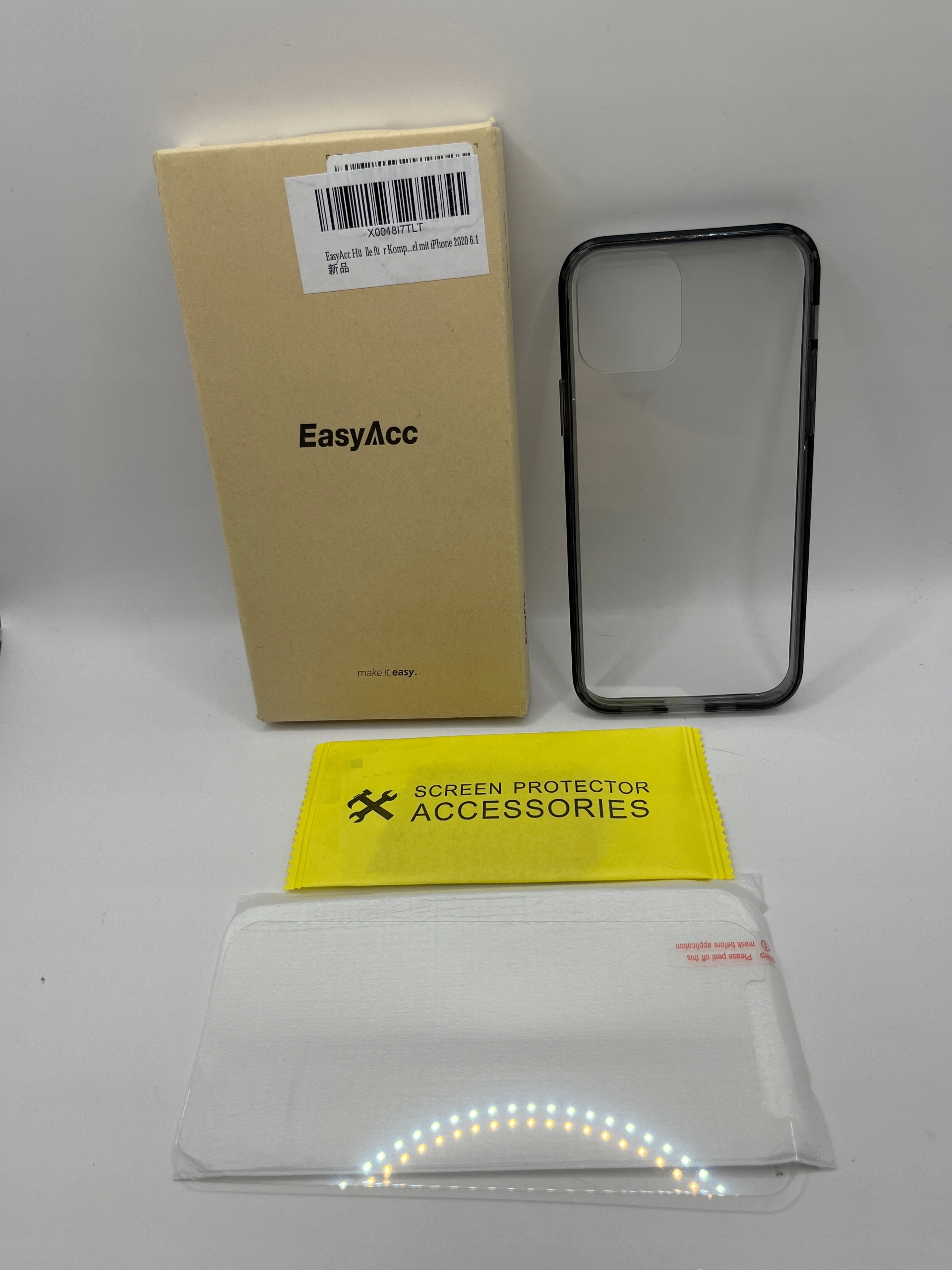 Case Kompatybilny dla iPhone 12 6.1'' 2020 Przezroczysty szary ze szkłem