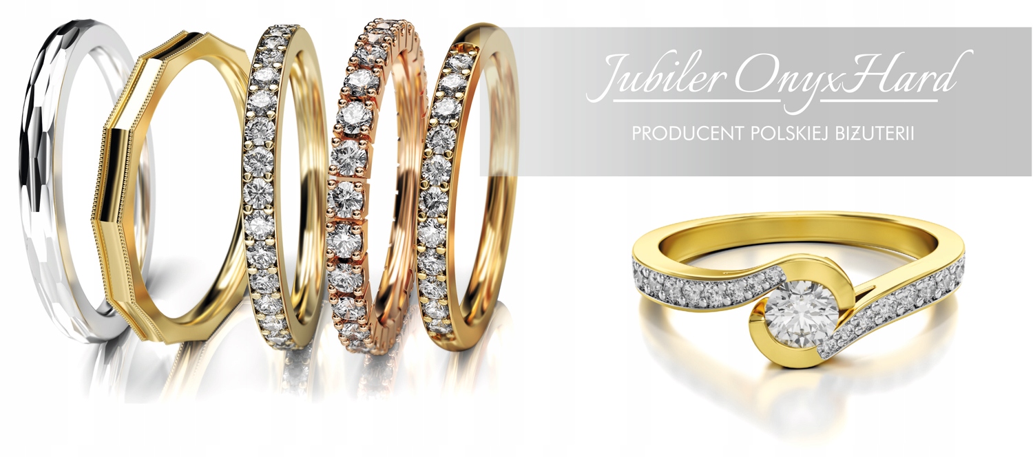 ZŁOTE OBRĄCZKI ŚLUBNE 585 + 7 CYRKONII SZER. 4 MM Marka Inna marka