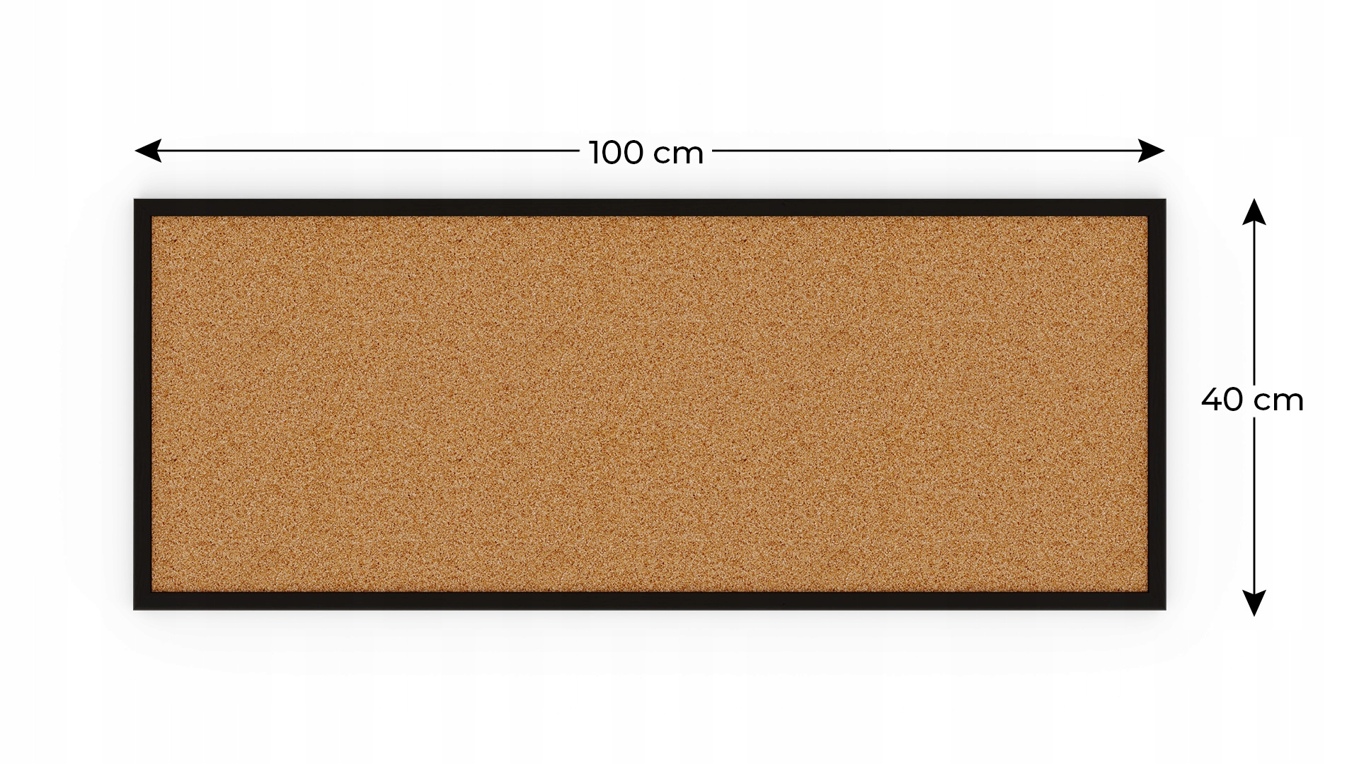 Tablica korkowa 100x40 cm rama drewniana lakierowana CZARNA + GRATIS Marka Allboards