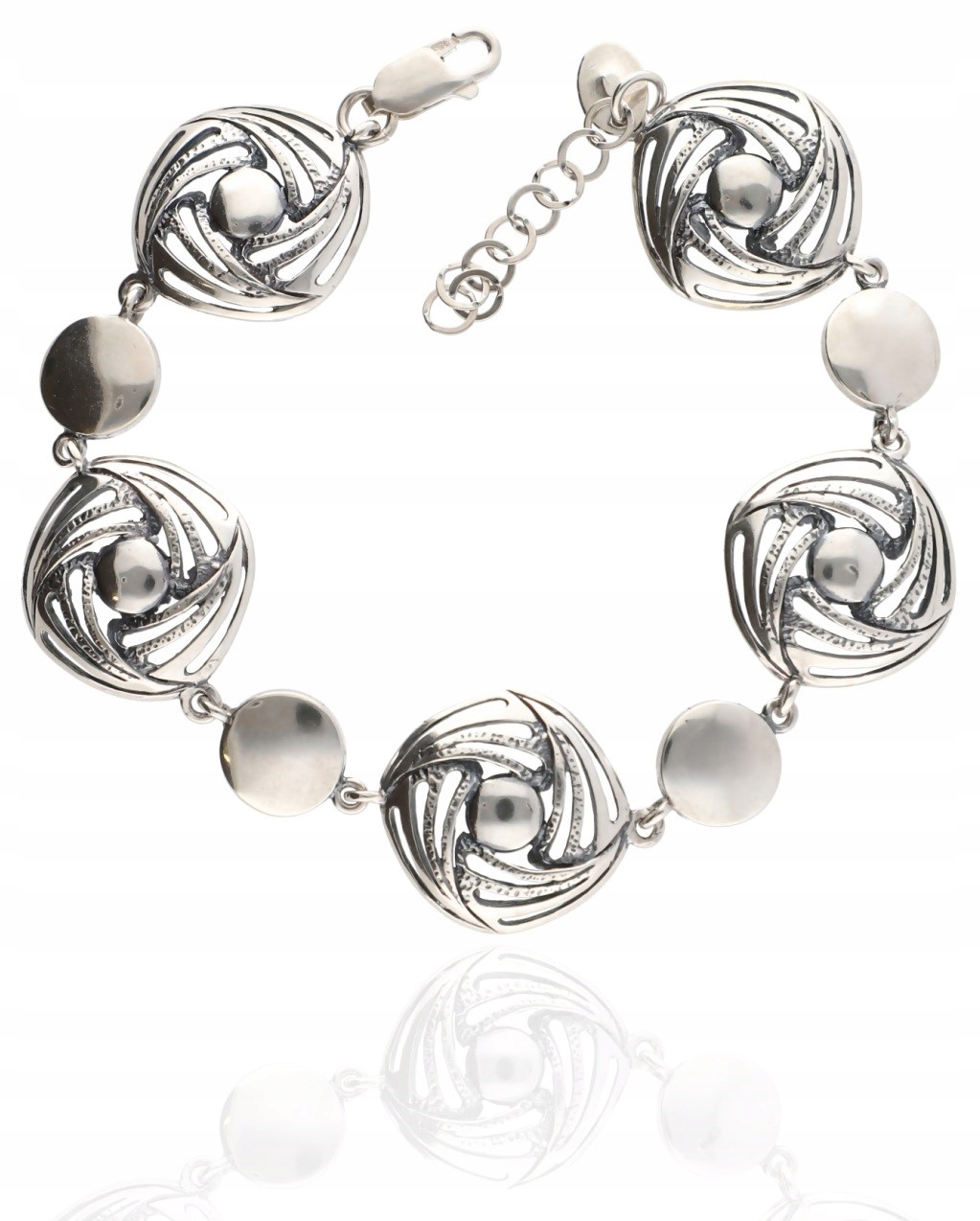 Stříbrný módní náramek široký, elegantní, oxidované stříbro 925