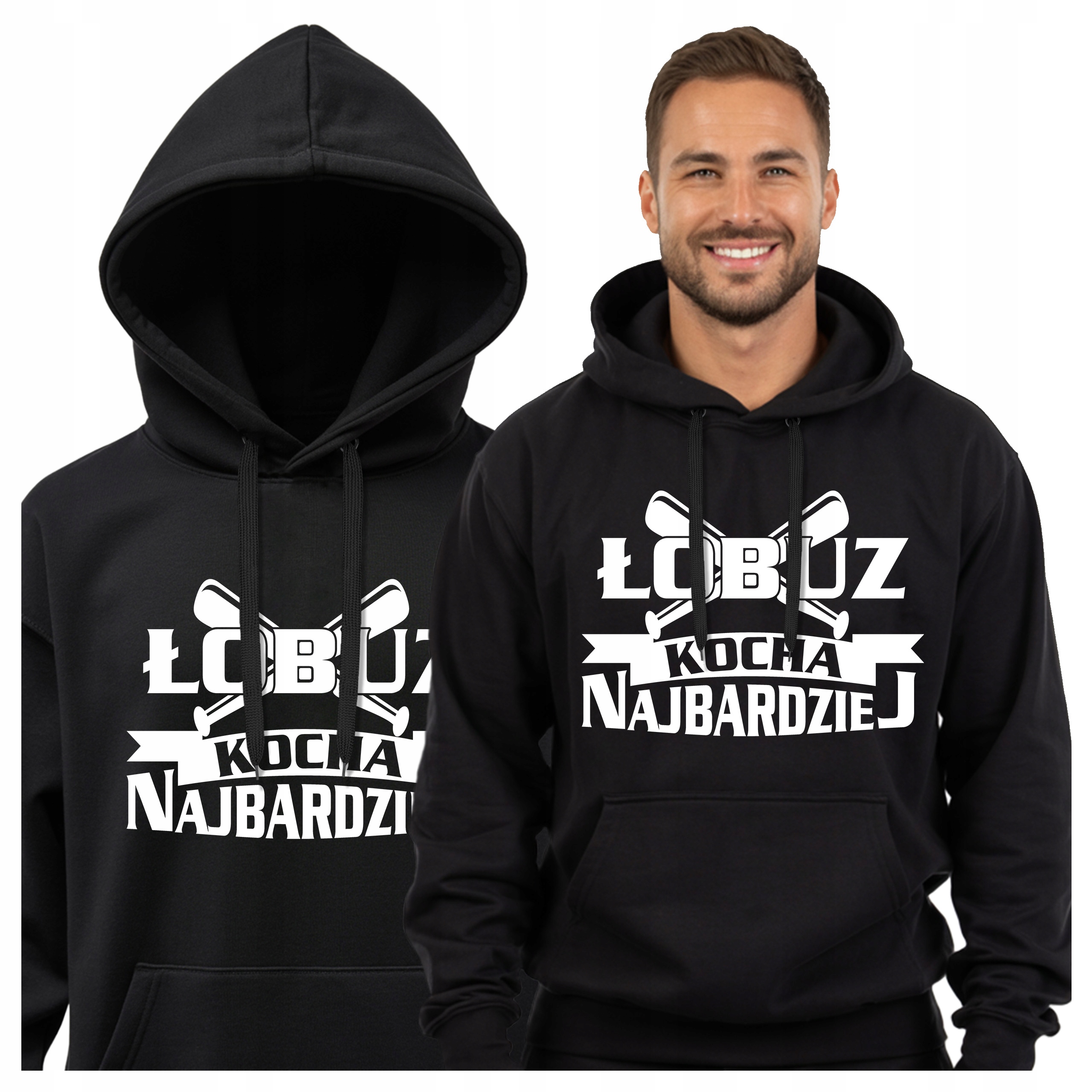 Směšná Pánská mikina s kapucí Zábavná jako Dárek K Valentýnu Lobuz Miluje