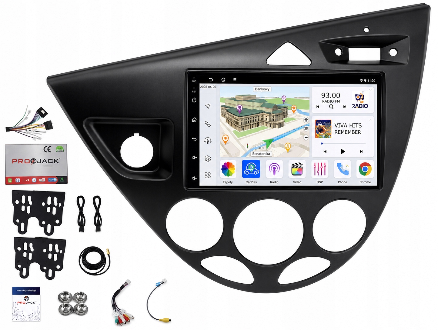 Autorádio Gps Android Ford Focus 1999-2005 Carplay Wifi Usb 4GB 64GB