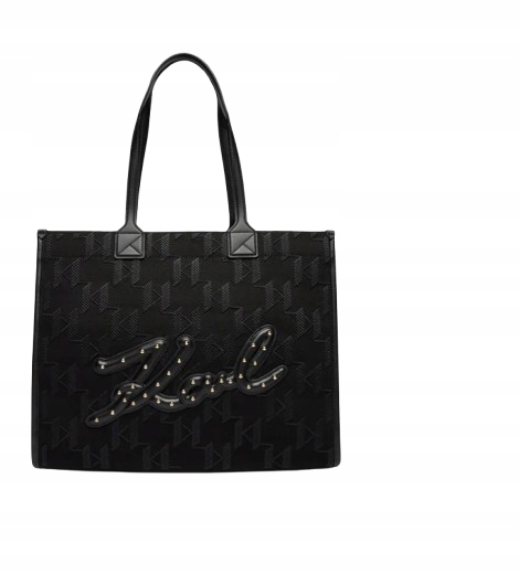 Karl Lagerfeld Černá Shopperka S Nápisem Klasická 40 x 34 x 10 cm Y9B