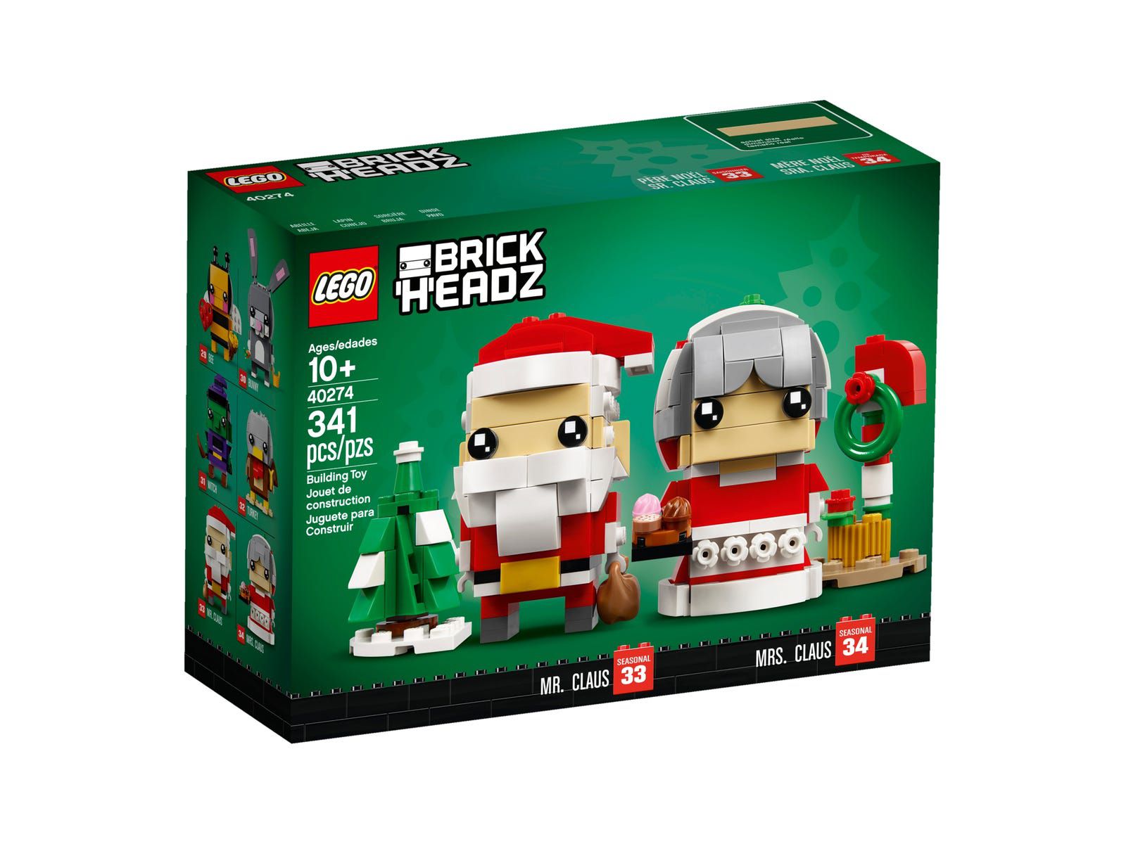 nowy Lego BrickHeadz Święty Mikołaj Pani mikołajowa 40274 Misb 2018
